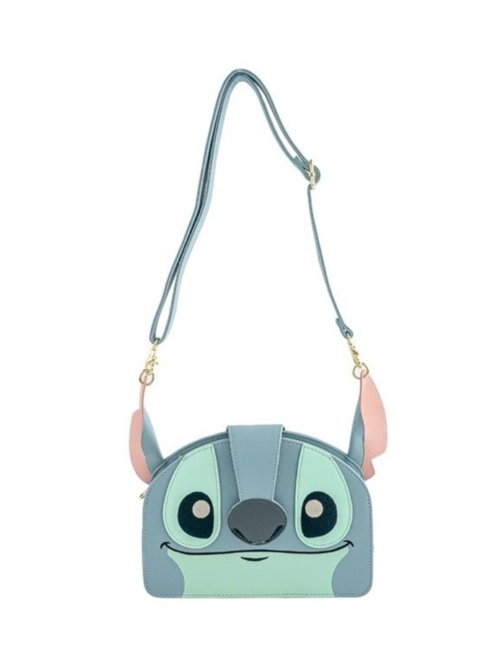 Loungefly Disney Lilo & Stitch Blue Figural Head Crossbody Bag 3D Ears NWT